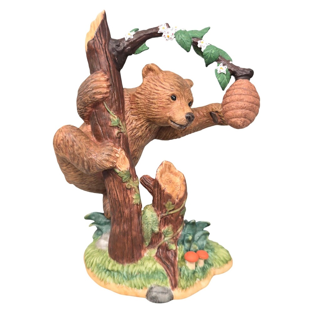 Lenox Sweet Discovery Grizzly Bear Figurine 2000 Honey Bee Tree Porcelain